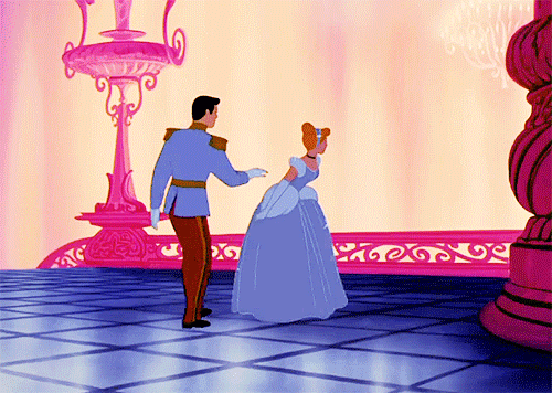 cinderella and prince charming dancing at the ball